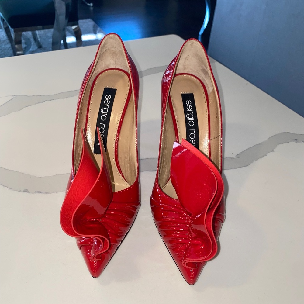 New* Sergio Rossi Red Pump Stiletto US Size 7.5